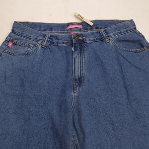 Woman Within Casual Medium Wash Button Zip Denim Jeans Womens Size 14T Blue